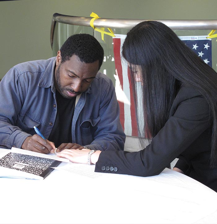 Student Helping a Veteran